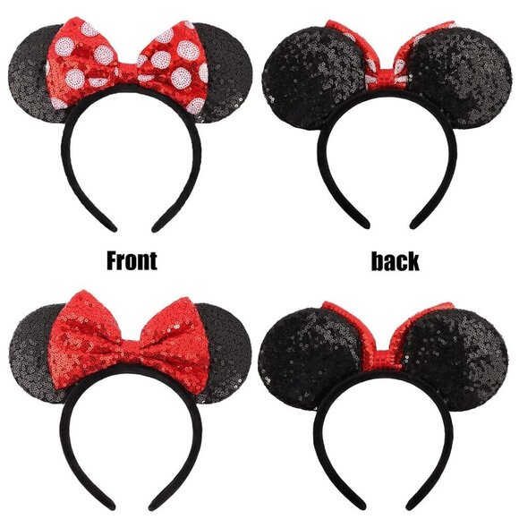 Sequin Mouse Ear Headbands 2 pcs Adults Kids Polka Dot Cute Party Accessory main image 4